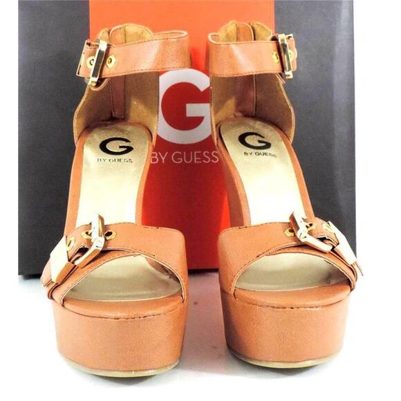G by Guess Honey Platform Wedge Heels Sandals Medium Natural Size 10 - Picture 4 of 8